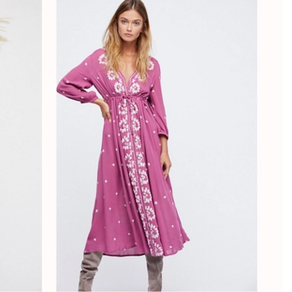 LAST CALL Embroidered Fable Midi Dress